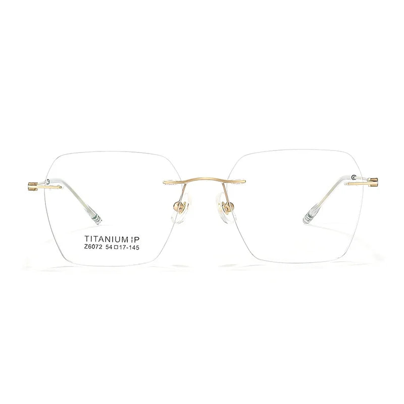 Pure Titanium Polygonal Frameless Eyeglasses - Ultra Light Optical Frame