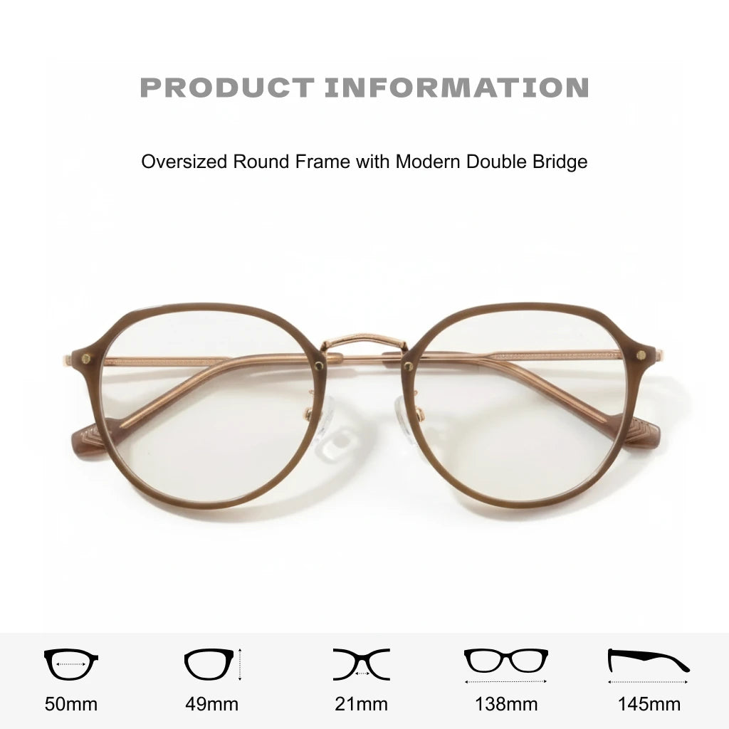 Retro Plastic Titanium Eyeglass Frame - Unisex Optical Prescription Glasses