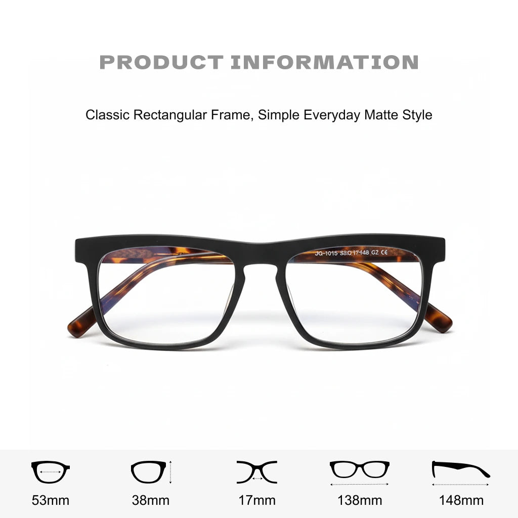 Ultra Light Square Eyeglass Frame - Anti Blue Light Optical Prescription Frame JQ1015