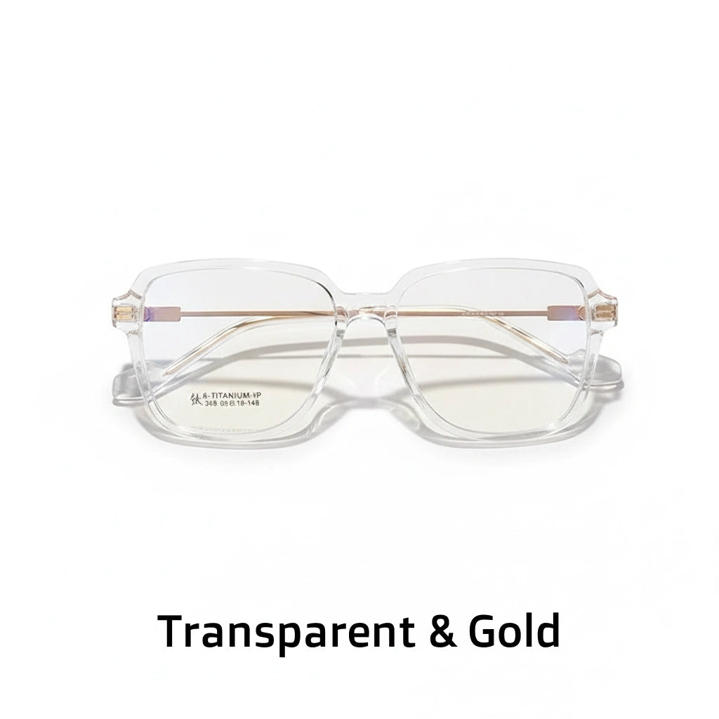 Titanium Polygonal Eyeglass Frame - Anti Blue Light Optical Glasses