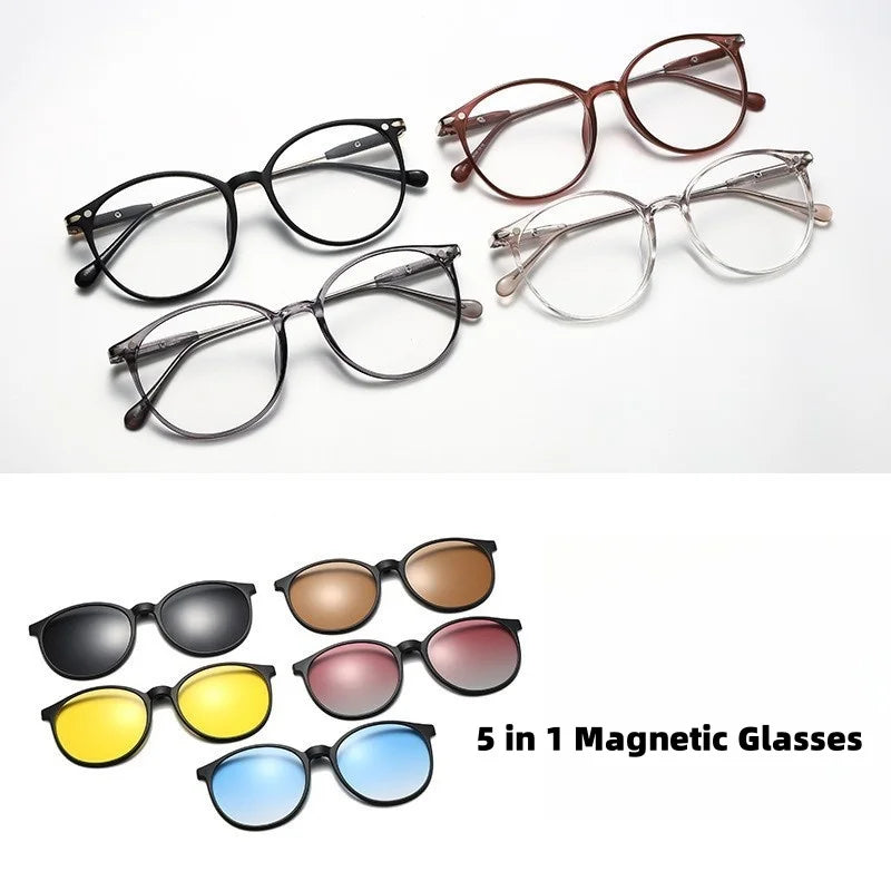 TR90 Retro Circular Polarized 5-in-1 Magnetic Glasses