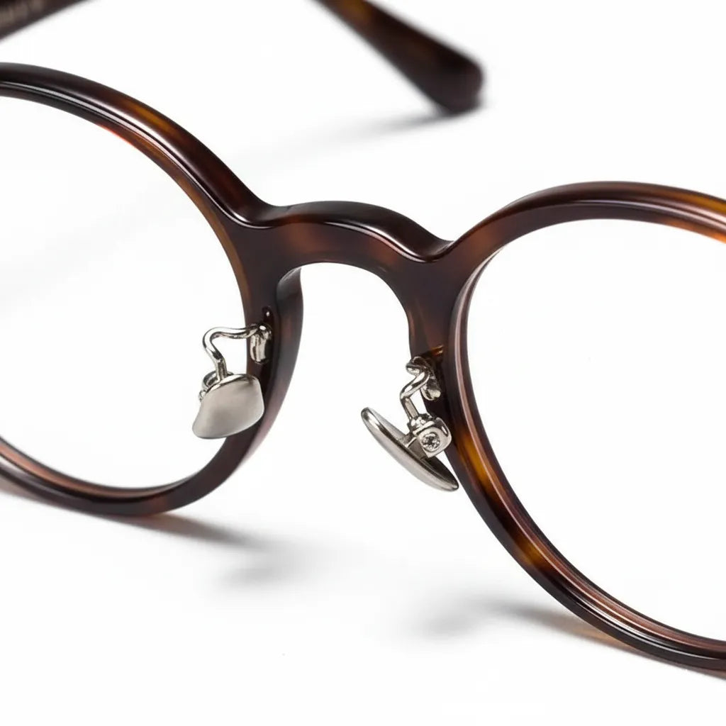 Anti-Blue Light Round Eyeglasses Frame - Handmade Optical Prescription