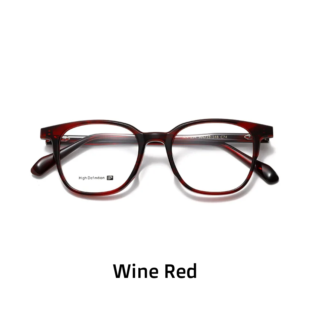 Small Square Acetate Optical Glasses Frame – Retro Tortoiseshell & Transparent Unisex