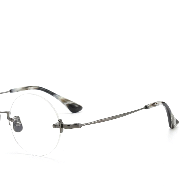 Rahmenloser runder optischer Brillenrahmen aus Titan