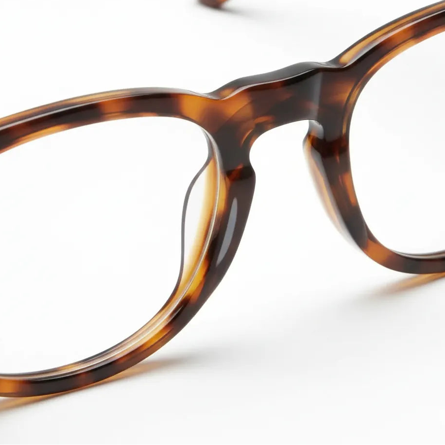 Retro Round Acetate Eyeglass Frames - Unisex Optical Prescription Glasses