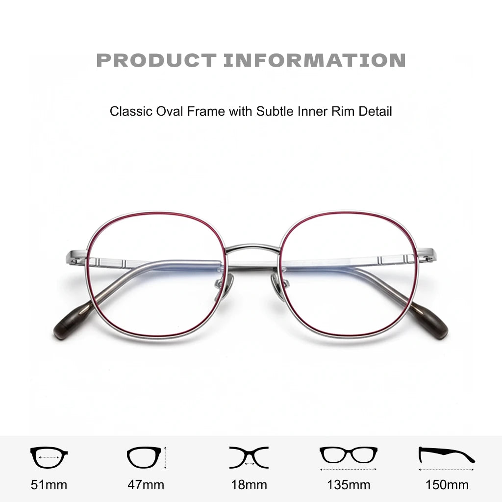 Retro Double Circle Titanium Eyeglass Frame - Unisex Optical Glasses