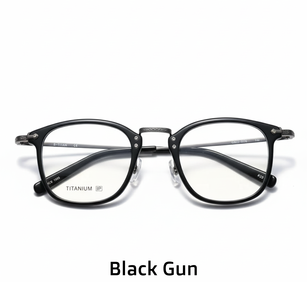 Retro Square Titanium Optical Eyeglasses Frame