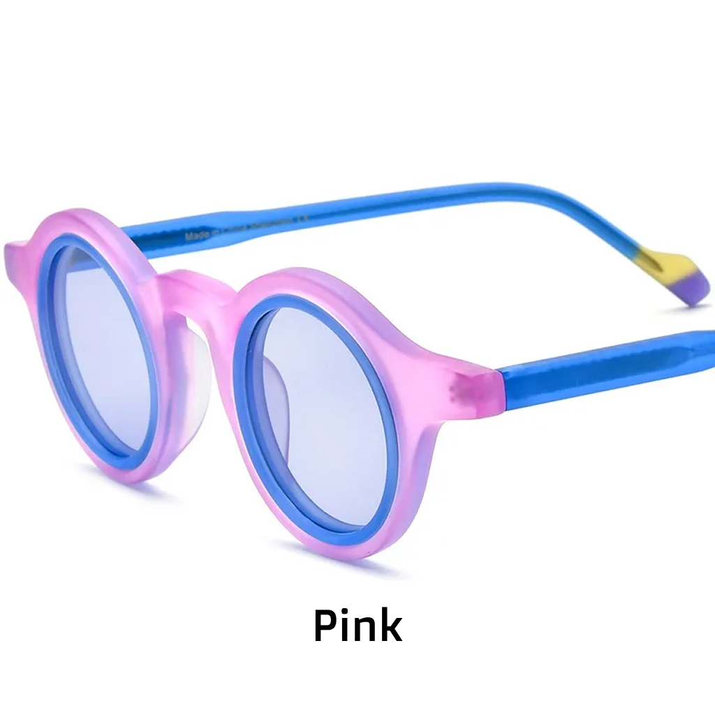 Round Frosted Polarized UV400 Acetate Sunglasses