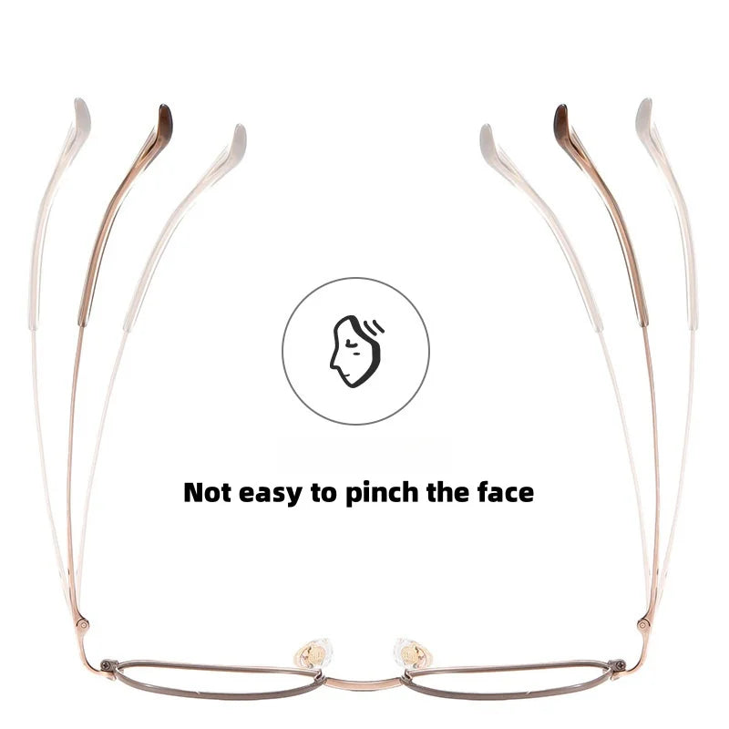 β Titanium Ultra Light Elliptical Women's Eyeglass Frame - Anti Blue Light Optical Prescription Frame 7001