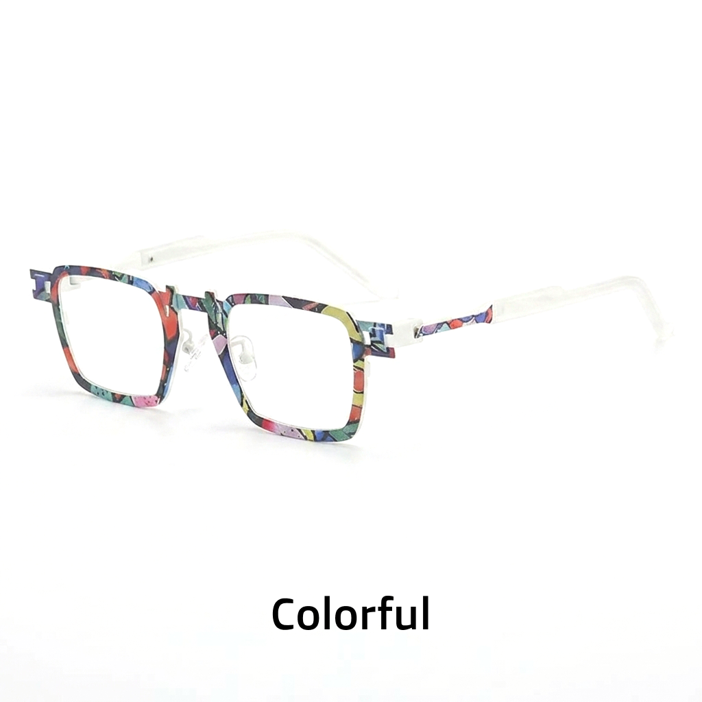 Quadratische optische Brille aus Titan