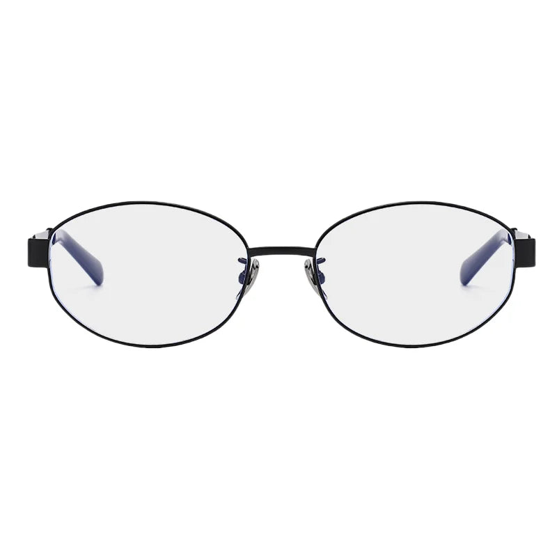 Ovaler Retro-Titan-Brillenrahmen – optische Anti-Blaulicht-Brille