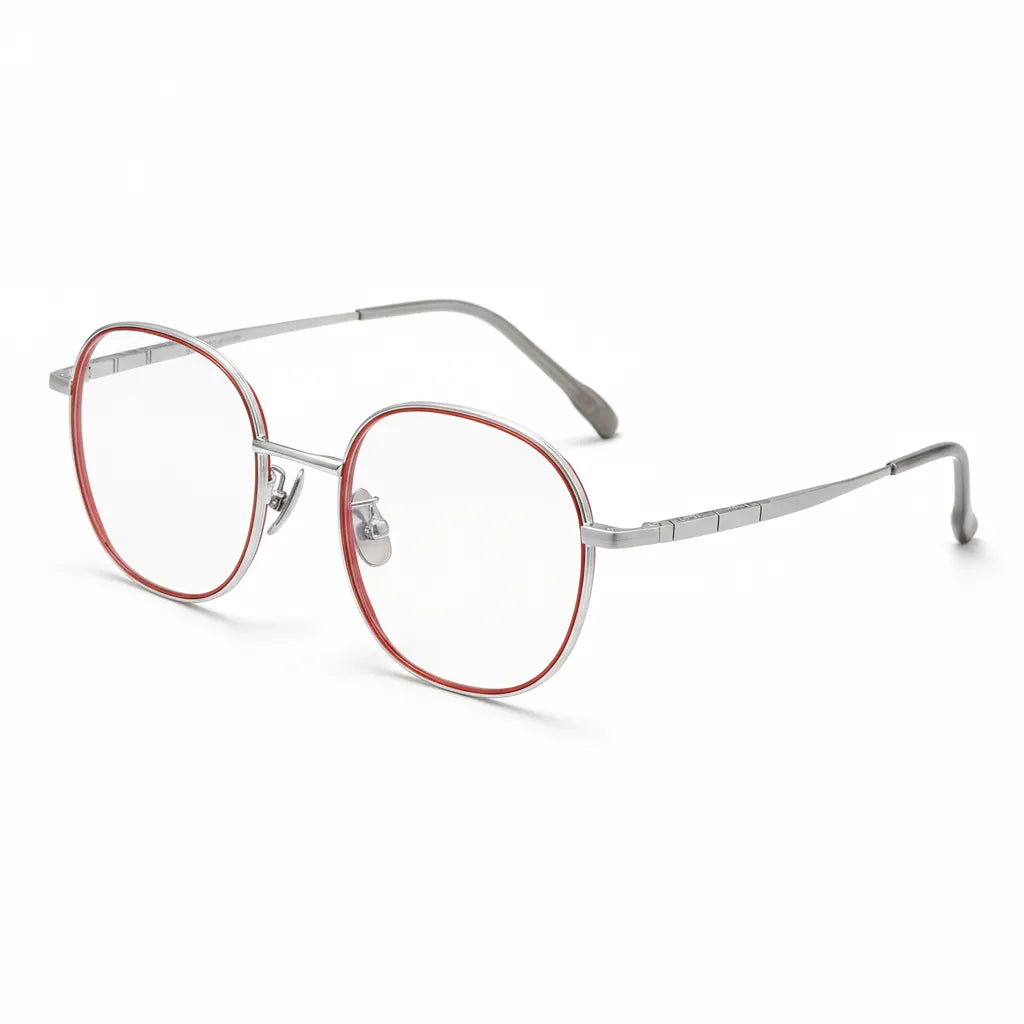 Retro Double Circle Titanium Eyeglass Frame - Unisex Optical Glasses