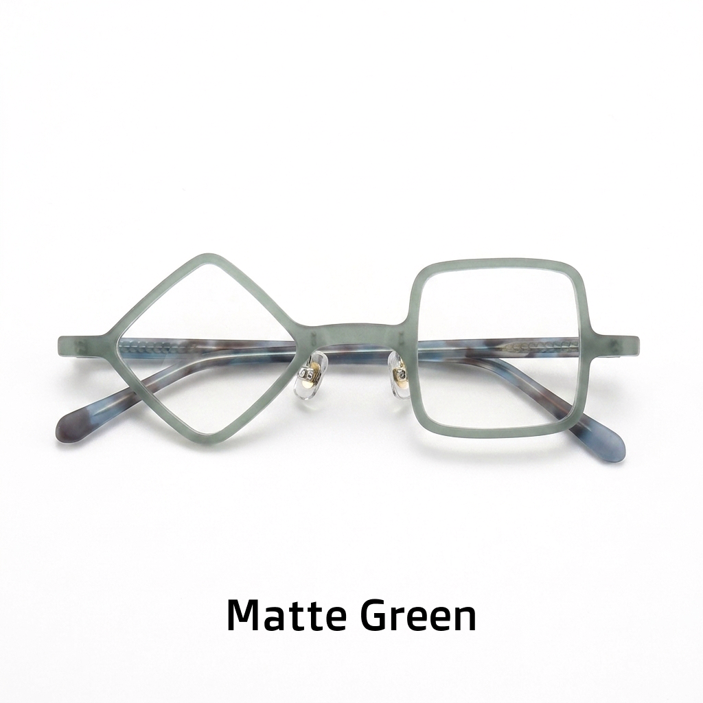 Frosted Acetate Square Optical Frames – Matte Retro Unisex