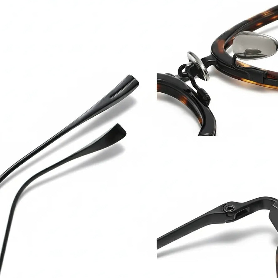 Retro Polygonal Titanium Eyeglass Frame - Anti Blue Light Optical