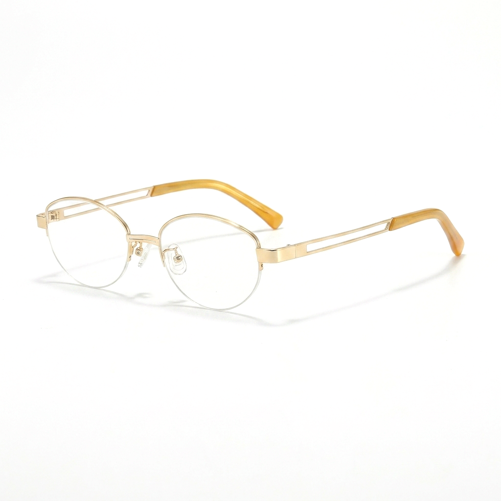 Ovale optische Halbrahmenbrille aus Titan