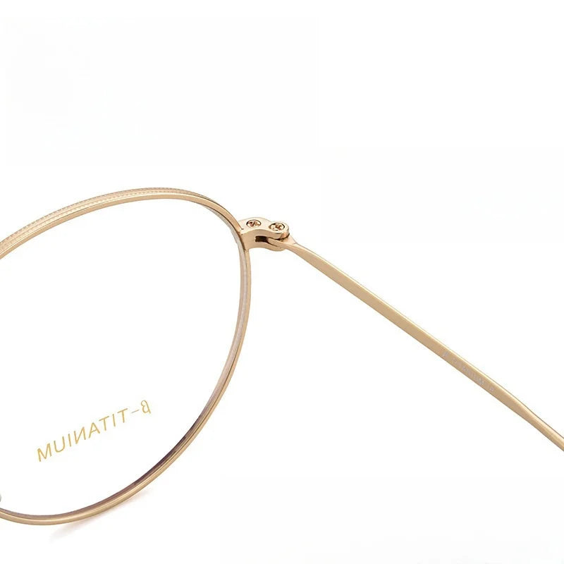 Round Titanium Glasses Frame - Anti-Blue Light Optical