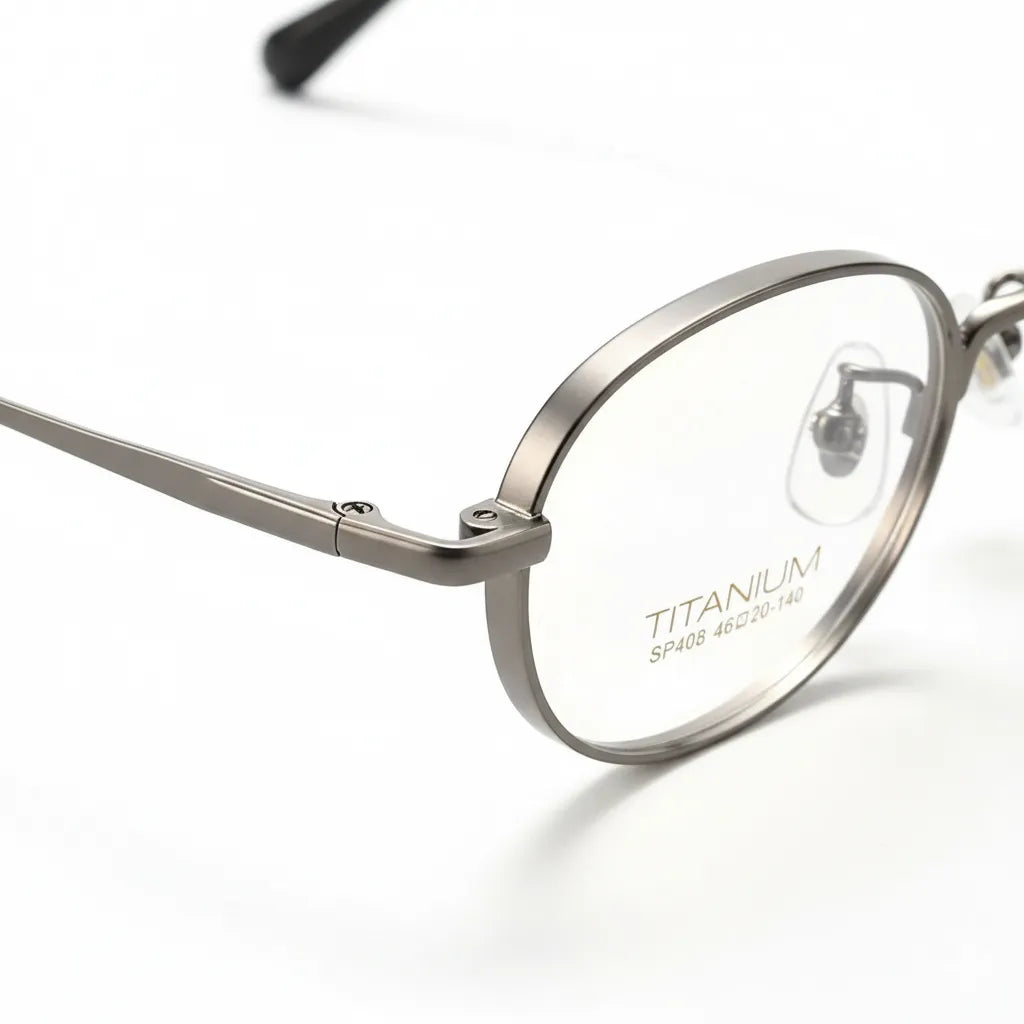 Ultra-Light Titanium Oval Prescription Glasses Frame