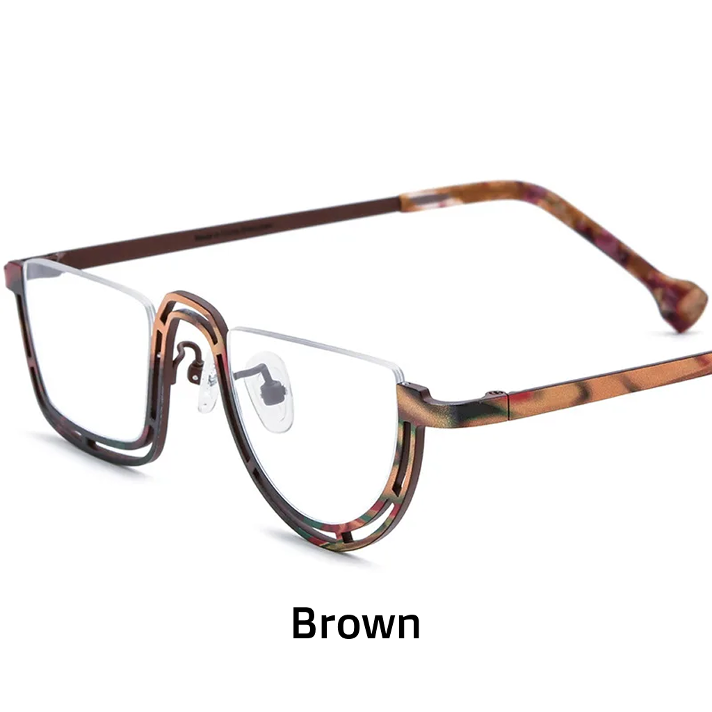 Titanium Semi-Rimless Square Optical Frames – Mosaic Colors