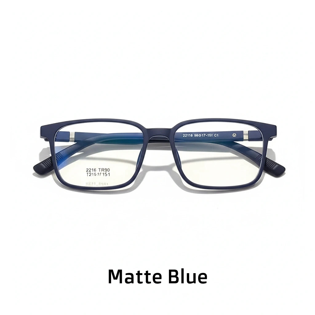 Retro Square TR90 Glasses Frame - Anti-Blue Light Optical Prescription