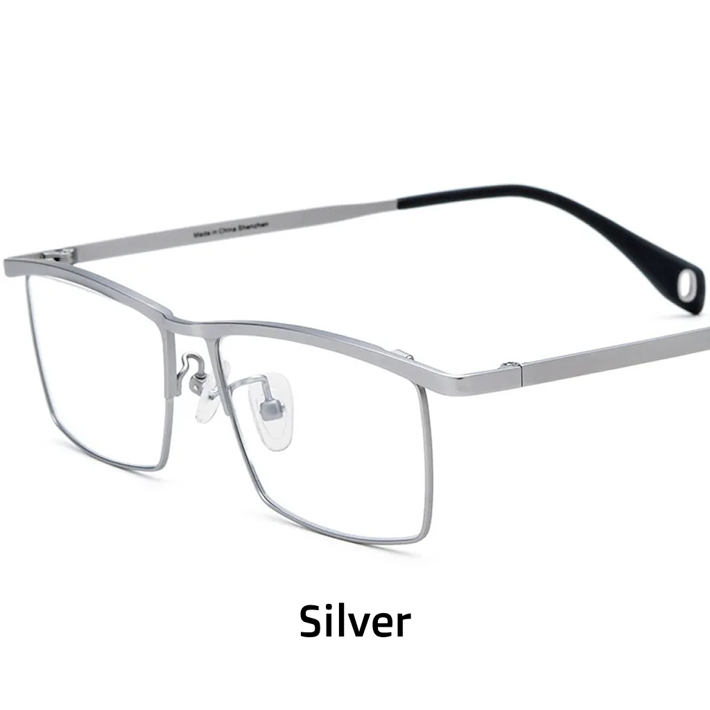 Titanium Square Optical Frames – Unisex Lightweight Prescription Eyeglasses