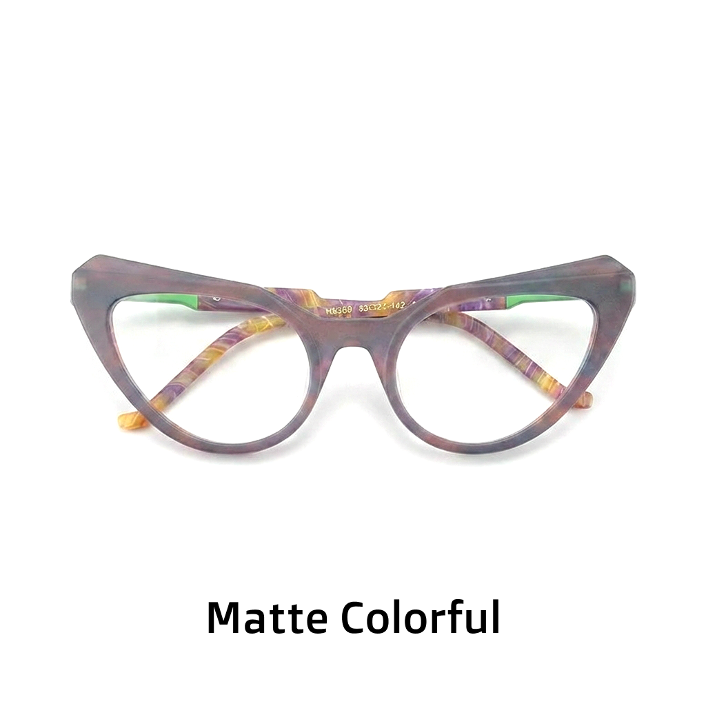 Montature per occhiali da vista da vista in acetato Cat Eye multicolore