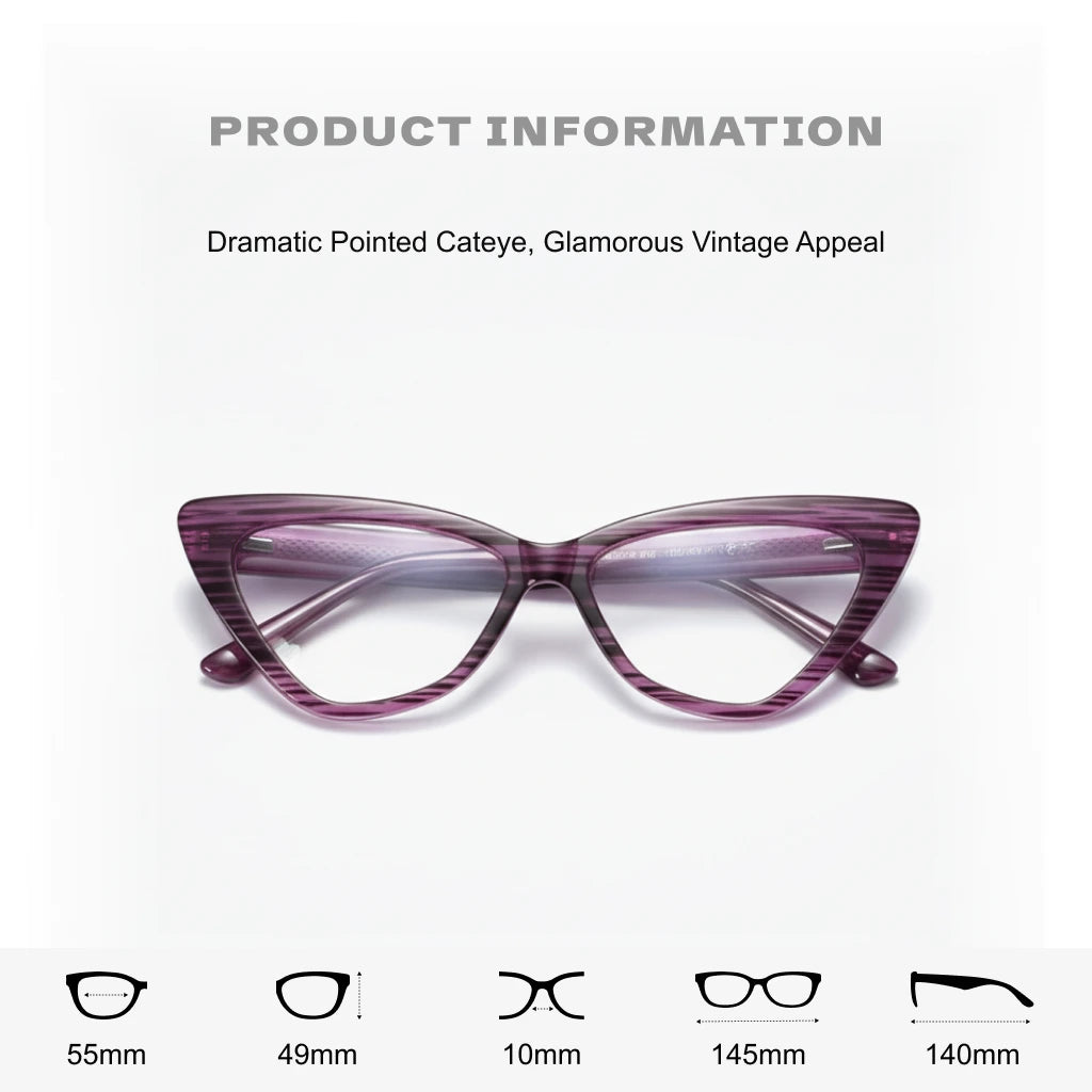 Lunettes Œil-de-Chat - Monture Optique TR90 Anti-Lumière Bleue