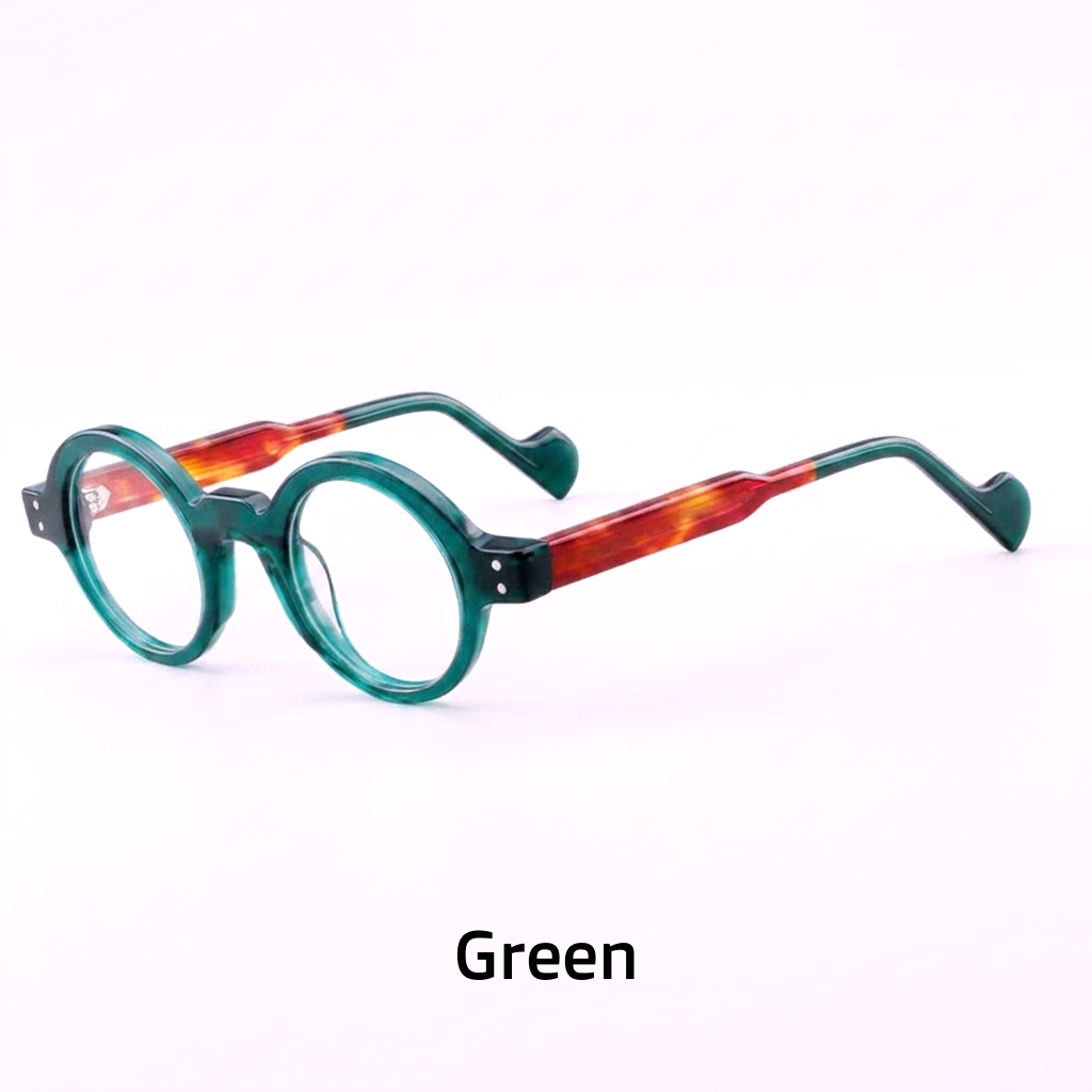 Acetate Round Optical Frames – Retro Literary Unisex