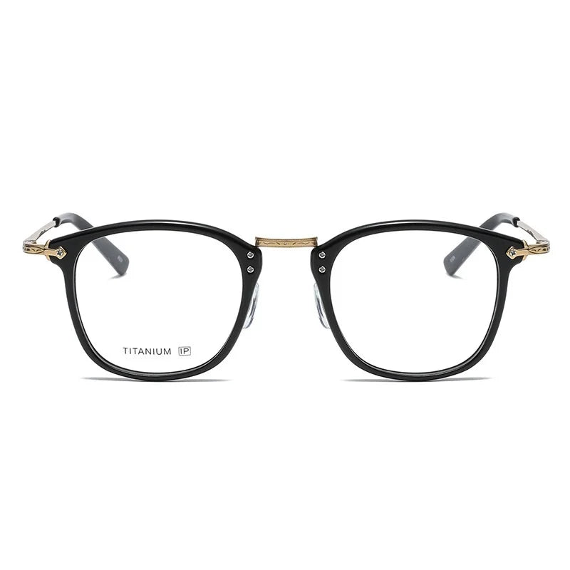 Retro Square Titanium Eyeglasses - Model 806