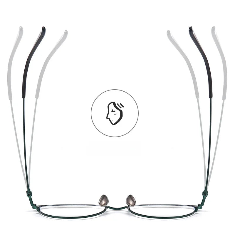 Retro Oval Titanium Eyeglass Frame - Ultra Light Prescription Ready