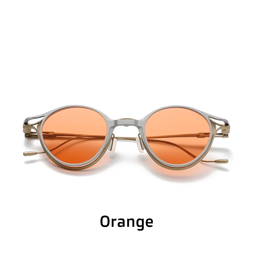 Titanium Round Clip-On Sunglasses