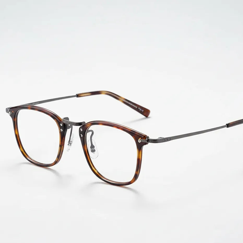 Retro Square Titanium Eyeglasses - Model 806