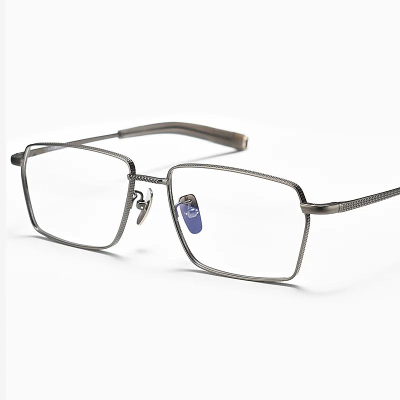 Ultra Light Titanium Eyeglass Frame - Square Optical Prescription Glasses for Large Faces