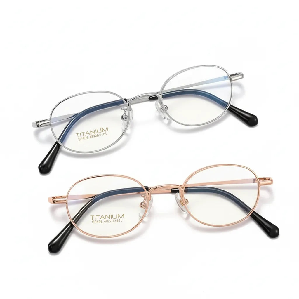 Ultra-Light Titanium Oval Prescription Glasses Frame
