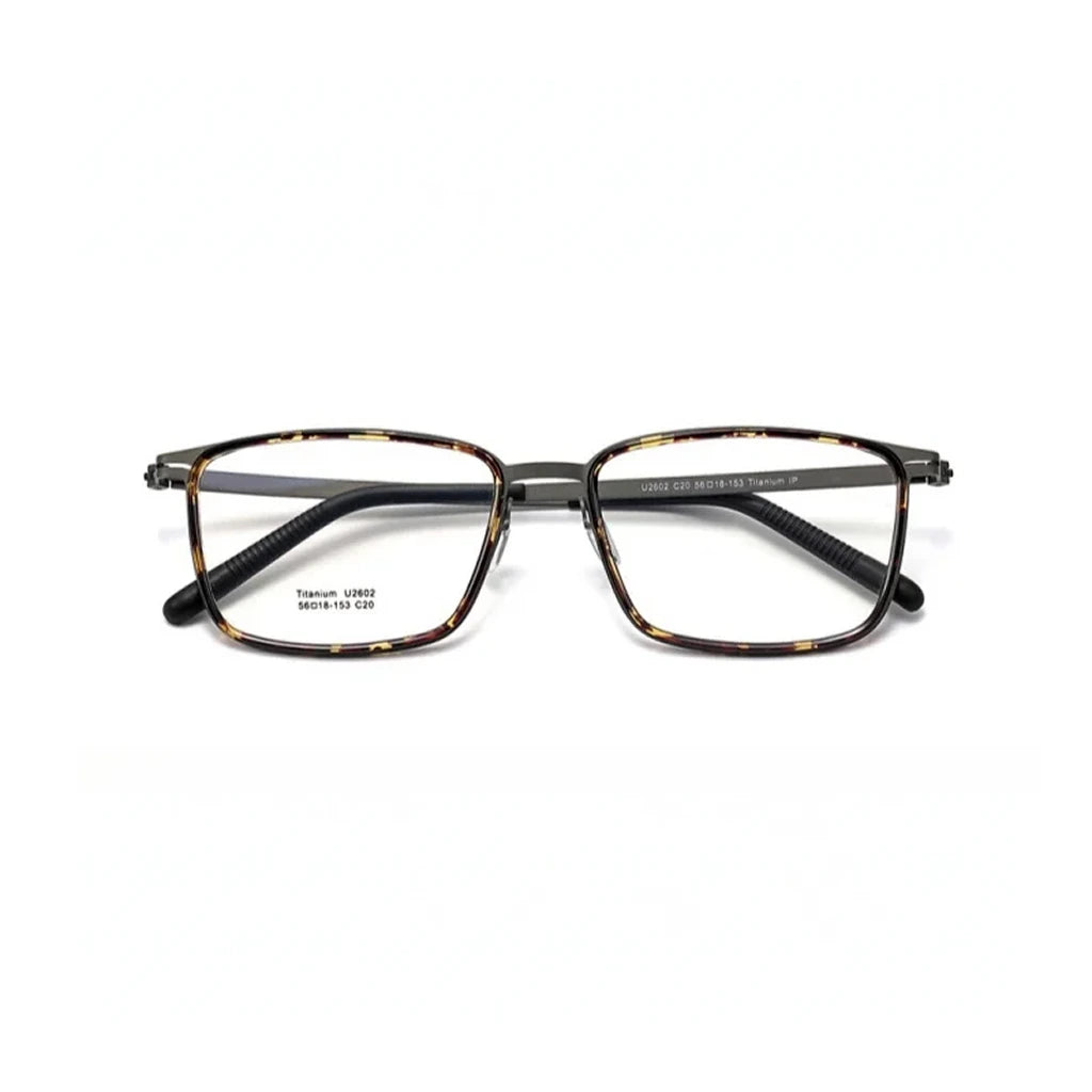 Ultra Light Titanium Eyeglass Frame - Business Square Optical Glasses 2602