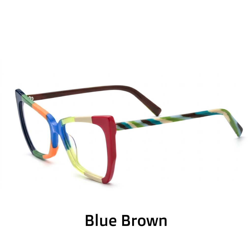 מסגרת משקפיים מרובעת של Cat Eye Acetate – לשני המינים