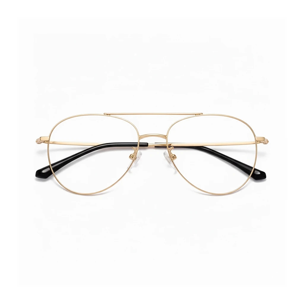 Pure Titanium Double Bridge Optical Glasses Frame - Ultra-Light Prescription Eyewear