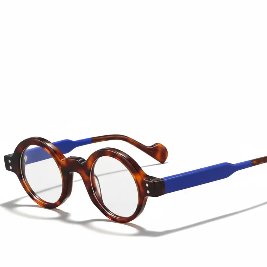 Retro Round Acetate Eyeglass Frame - Unisex Optical Prescription Glasses