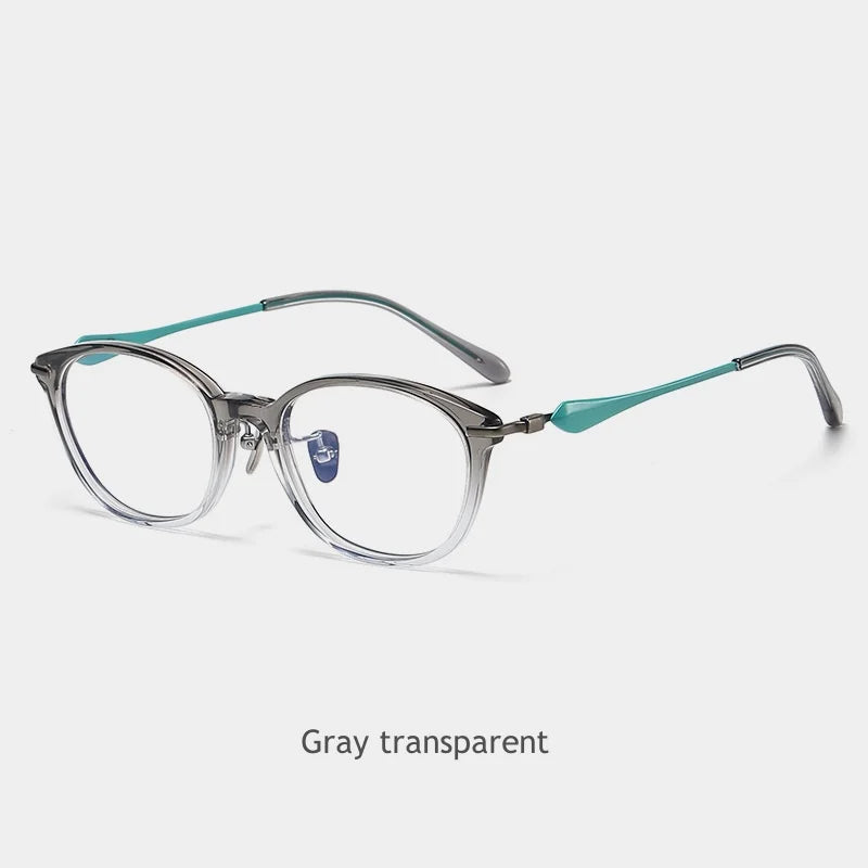Retro Elliptical Titanium Eyewear Frame - Unisex Optical Glasses