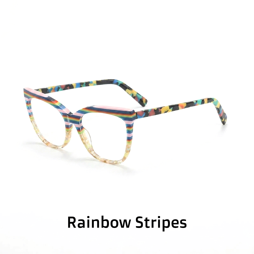 Acetate Large Square Optical Frames – Bold Color Prescription Eyeglasses