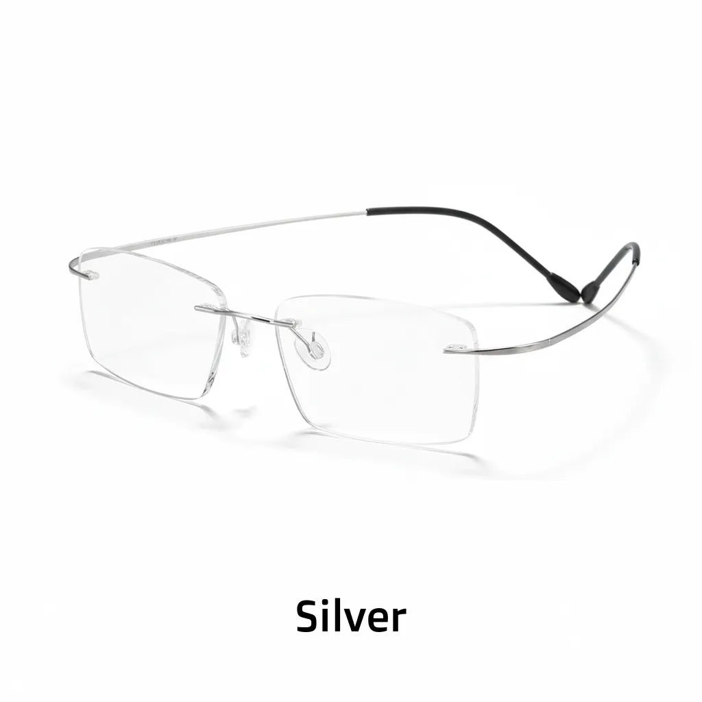 Ultra-Light Titanium Rimless Glasses Frame - Business Square Optical