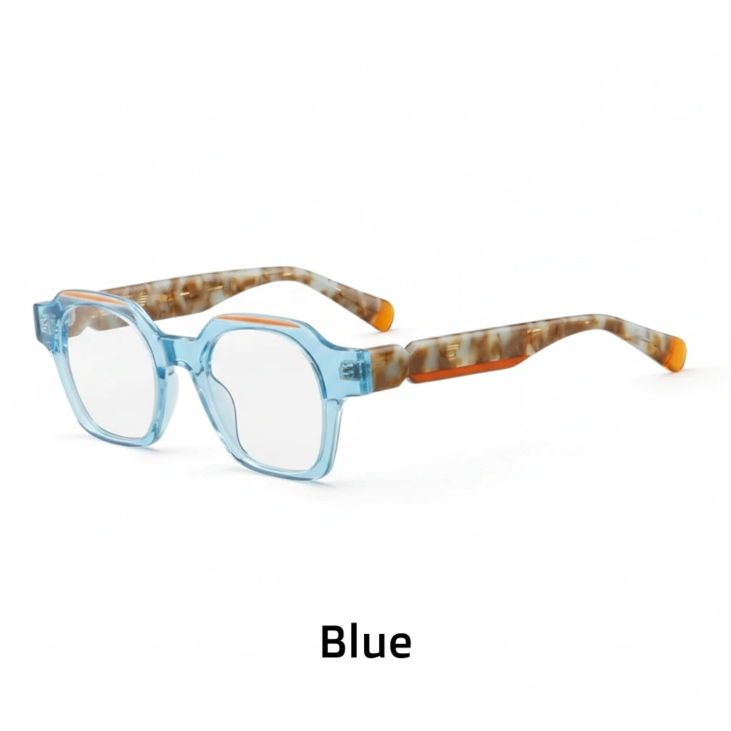 Retro Square Acetate Eyeglass Frames - Unisex Optical Prescription Glasses