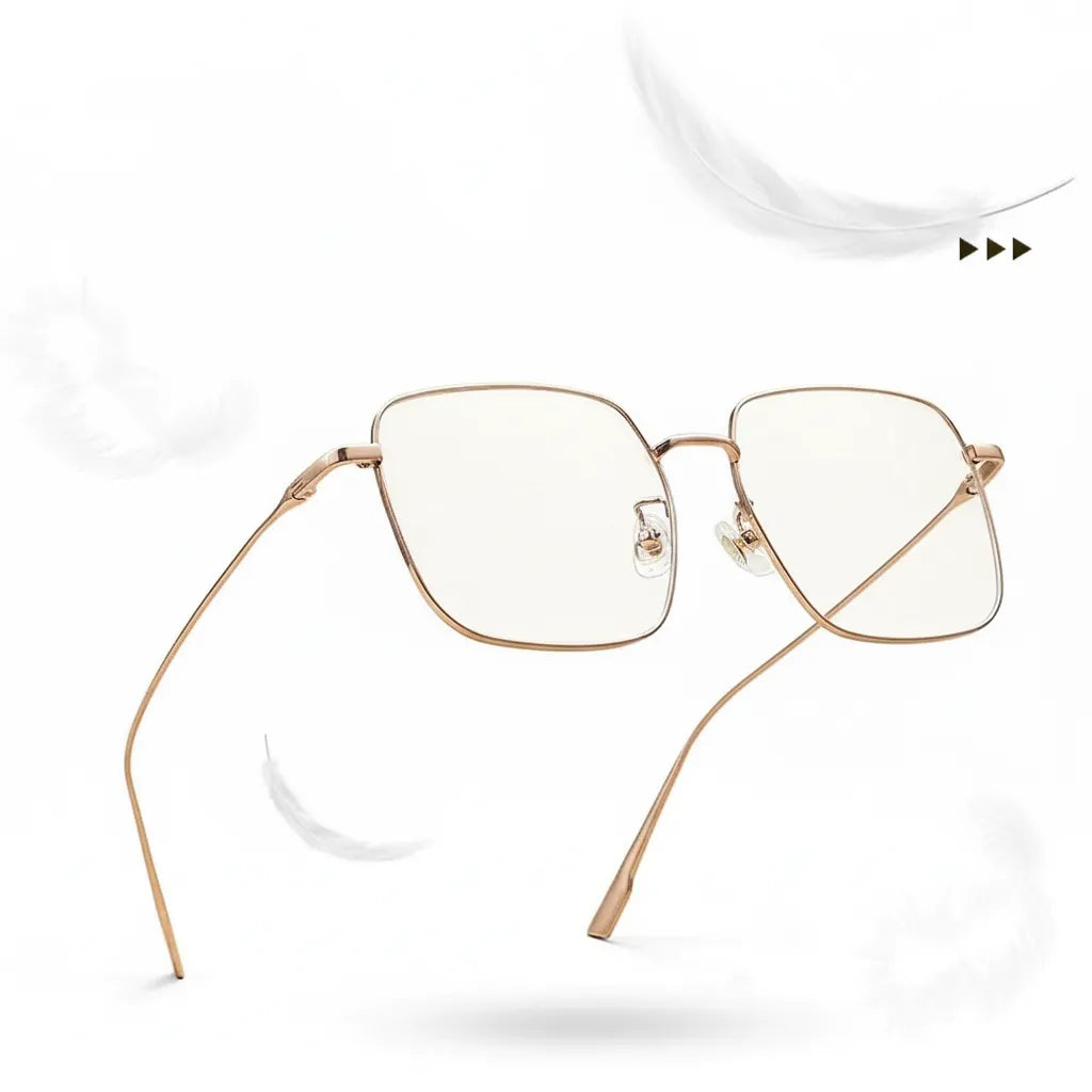 Ultra-Light Titanium Square Glasses Frame - Large Women's Optical