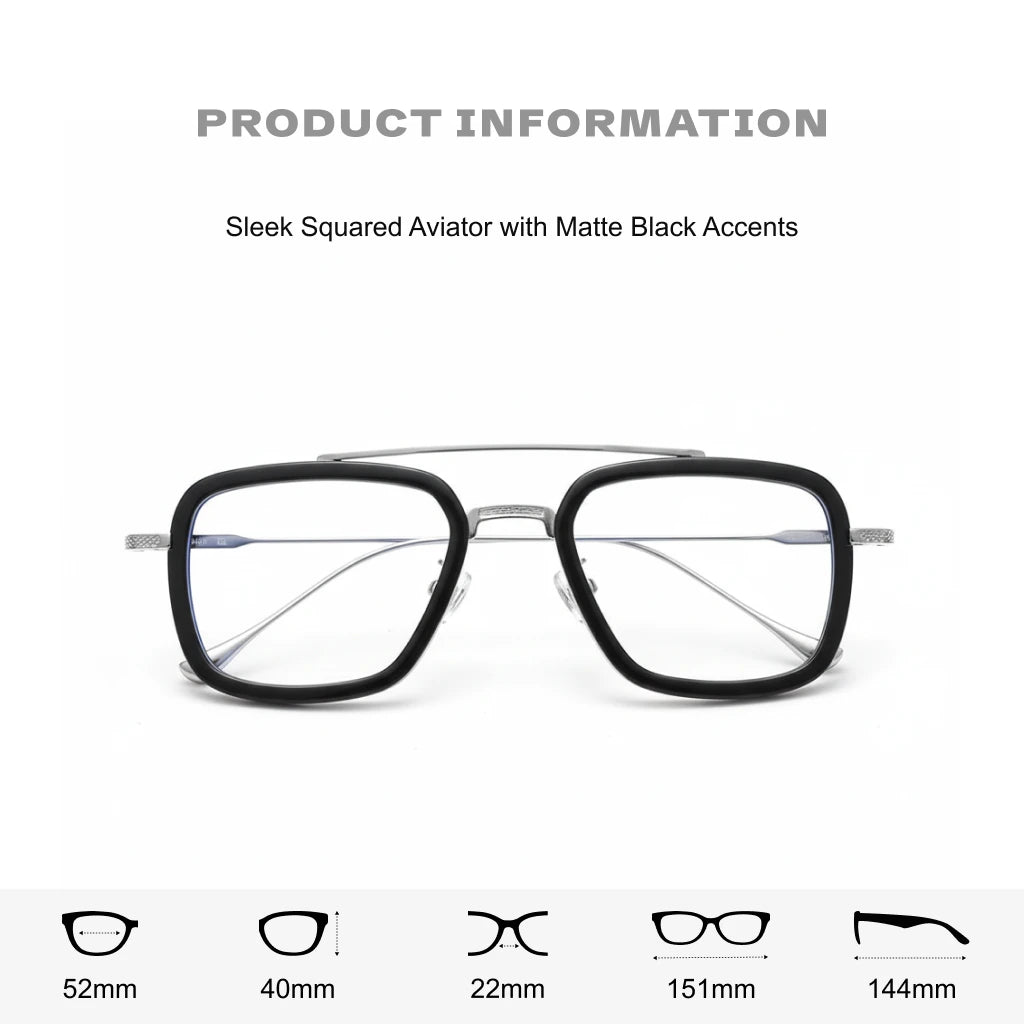 Retro Titanium Eyeglass Frame - Anti Blue Light Optical Prescription Glasses