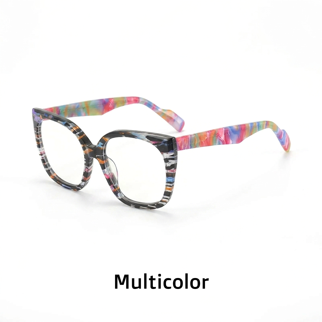 Acetate Large Square Optical Frames – Bold Color Prescription Eyeglasses