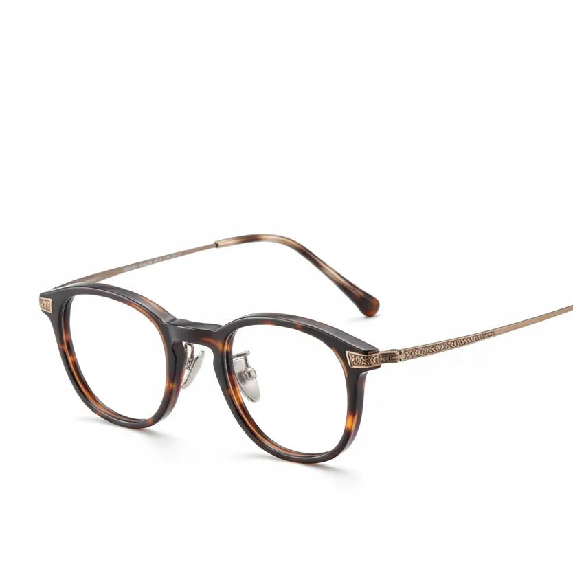 Montatura per occhiali in titanio retrò quadrata - Montatura per prescrizione ottica unisex N-401