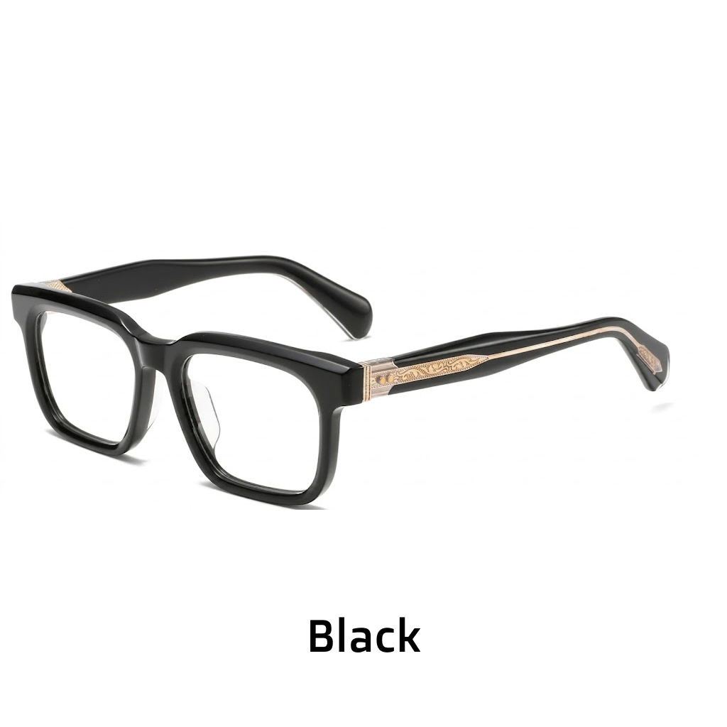 Verdickter quadratischer Acetat-Brillenrahmen – Unisex-Optik