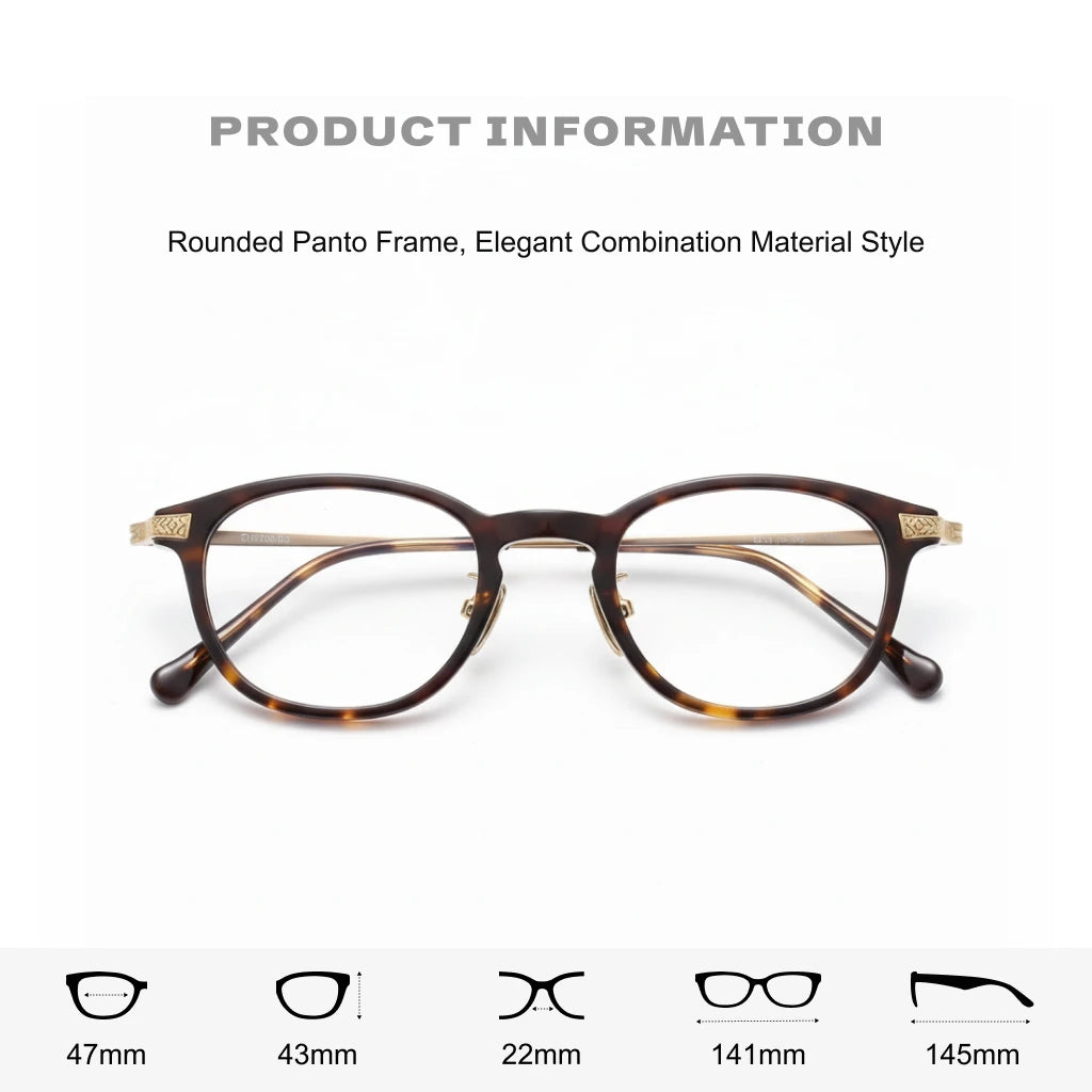 Montatura per occhiali in titanio retrò quadrata - Montatura per prescrizione ottica unisex N-401