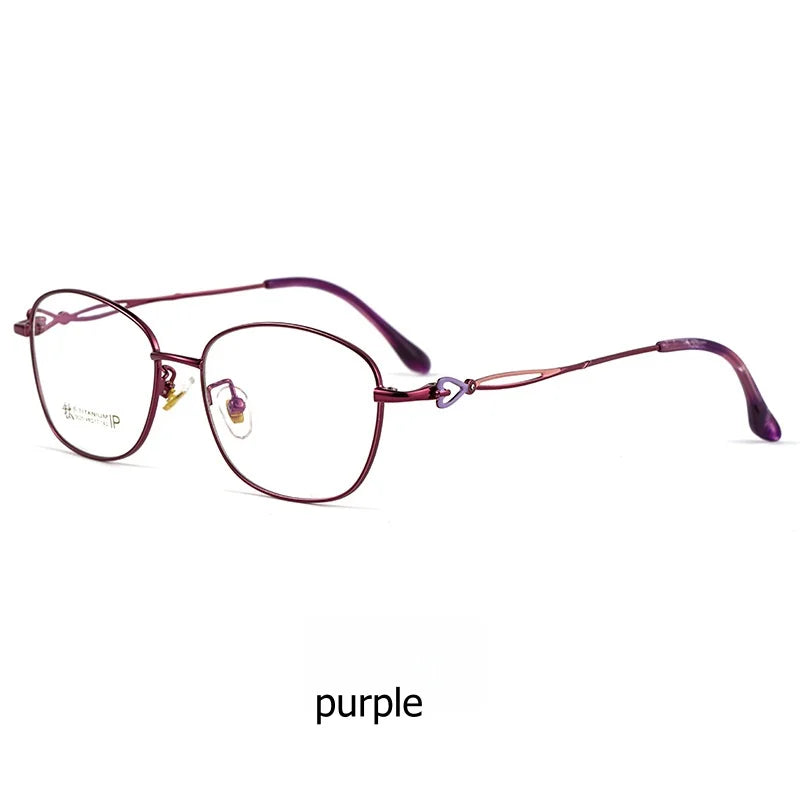 Retro Elliptical Metal Eyeglass Frame - Women's Optical Prescription Glasses