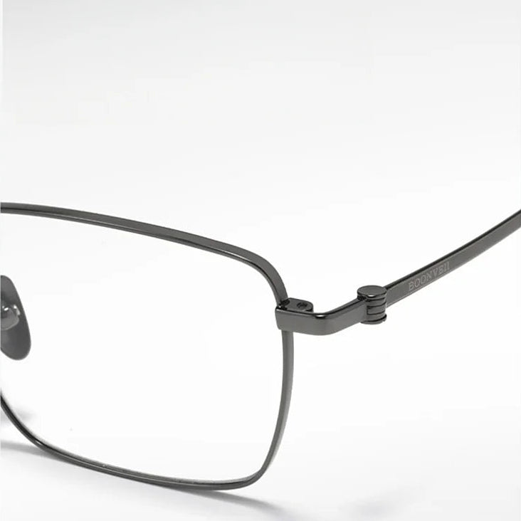 Ultra-Light Titanium Square Eyeglasses - 10.3g Unisex Optical Frame