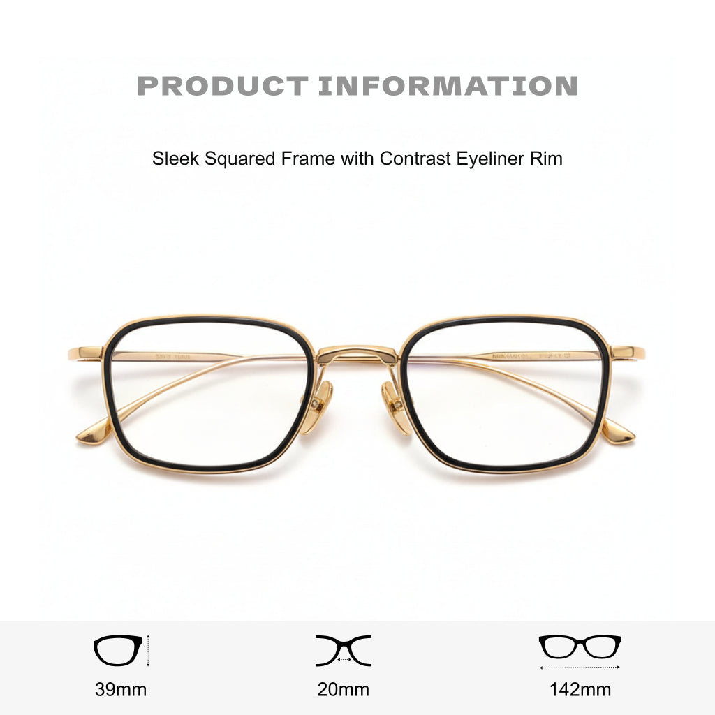 β Titanium Square Optical Frames - Ultra-Light Unisex Eyeglasses